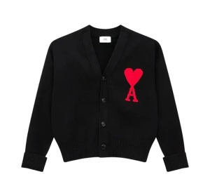 Buy Ami Paris Ami ADC Cardigan Black Red at Sasom – Authentic and Ready to Ship