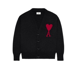 Buy Ami Paris AMI de Coeur Cardigan Black at Sasom – Authentic and Ready to Ship