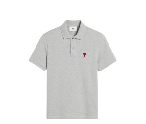 Buy Ami Paris Ami De Coeur Polo Shirt Heather Ash Grey at Sasom – Authentic and Ready to Ship