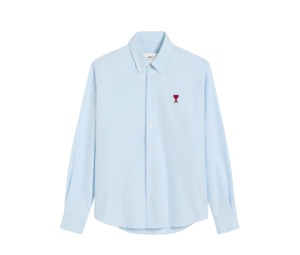 Buy Ami Paris Ami De Coeur Cotton Oxford Button Down Shirt Sky Blue at Sasom – Authentic and Ready to Ship