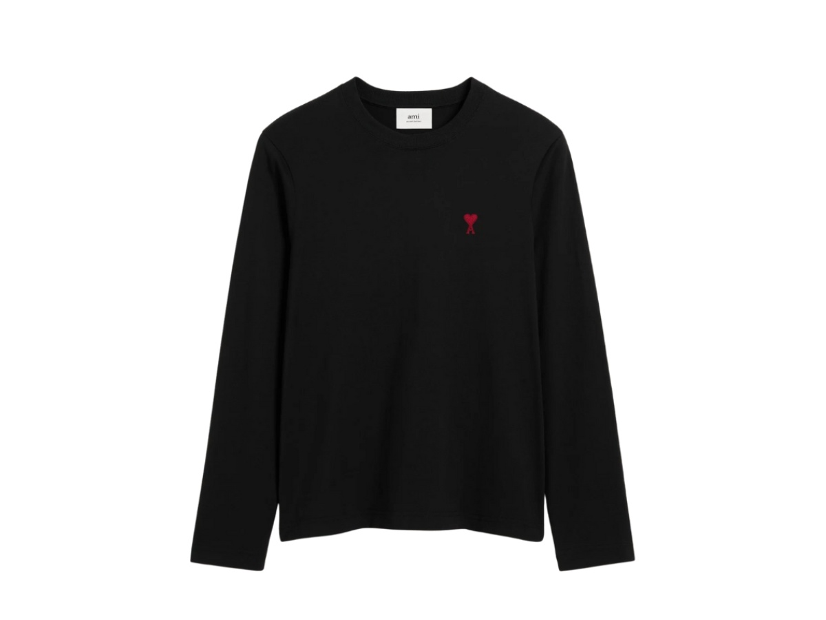 AMI｜ (BFUTS235 724 0951) Ami Paris Longsleeves Ami De Coeur T-Shirt In Organic Cotton