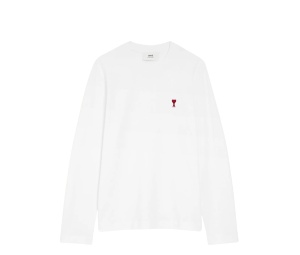 Buy Ami Paris De Coeur Long Sleeves T-Shirt White at Sasom – Authentic and Ready to Ship