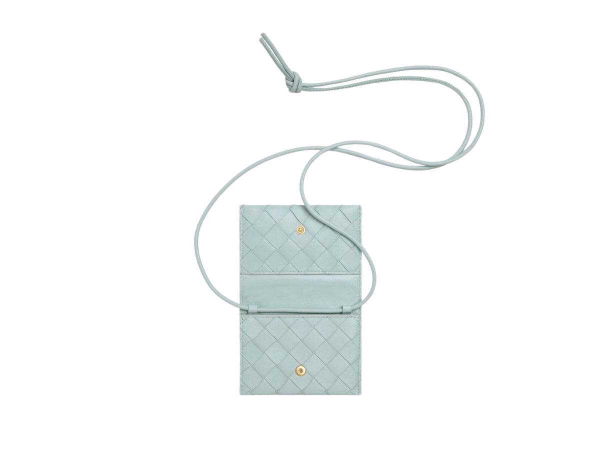 SASOM กระเป๋า Bottega Card Case On Strap In Intrecciato