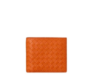 Bottega Veneta Folding Wallet In Leather Orange