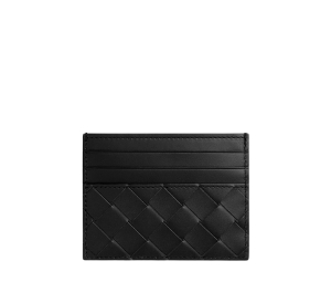 Bottega Veneta Intrecciato Credit Card Case In Calfskin Intrecciato Leather Black
