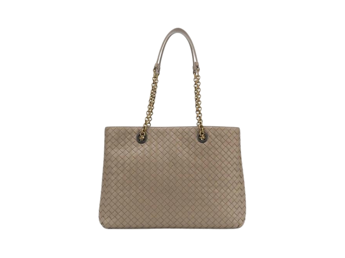 SASOM กระเป๋า Bottega Medium Double Chain Tote In Intrecciato