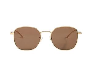 Bottega Veneta Metal Ribbon Round Sunglasses Gold/Brown