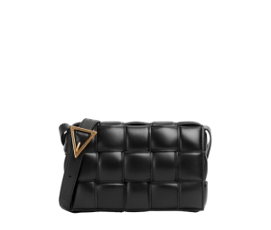 Bottega Veneta Padded Cassette In Soft Lambskin Leather With Gold Finish Hardware Nero