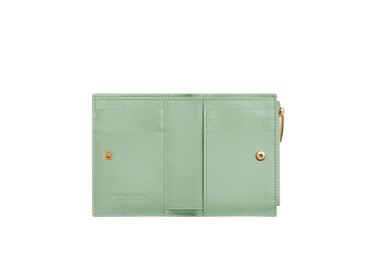 Bottega Veneta Small Cassette Bi-Fold Zip Wallet In Calfskin