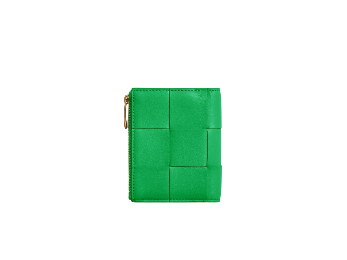 Bottega Veneta Small Cassette Bi-Fold Zip Wallet In Calfskin