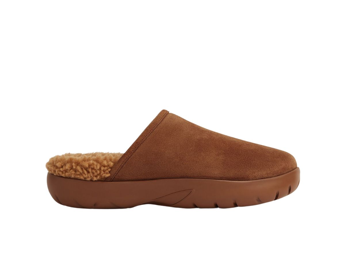 Bottega Veneta Snap Slipper In Shearling Calfskin Caramel (W)