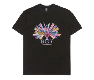 SASOM | apparel Boy London Rainbow Multi Eagle T-Shirt Black Check