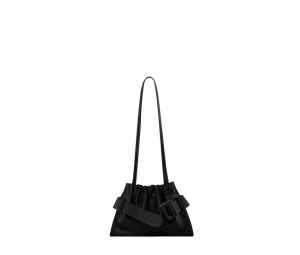 Boyy Square Scrunchy Soft In Calfskin With Metal And Leather Buckle Black