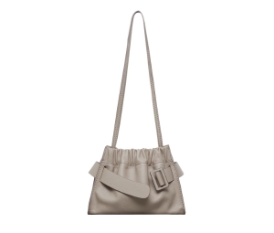 Boyy Square Scrunchy Soft In Calfskin With Metal and Leather Buckle Gres