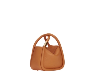 Boyy Wonton 20 In Pebbled Calfskin Leather With Metal Hardware Apricot