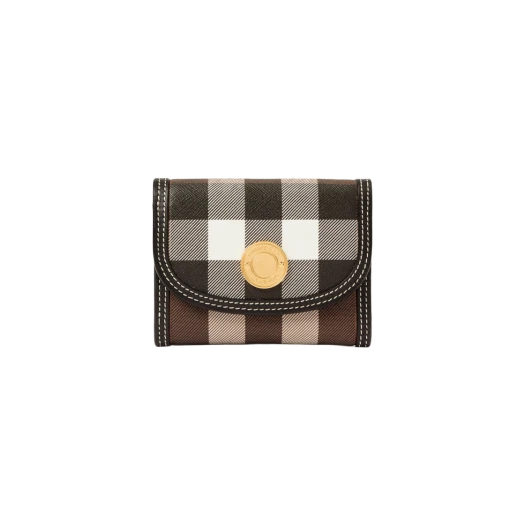 Buy Burberry Check  and Leather Small Folding Wallet Dark Birch Brown at Sasom – Authentic and Ready to Ship