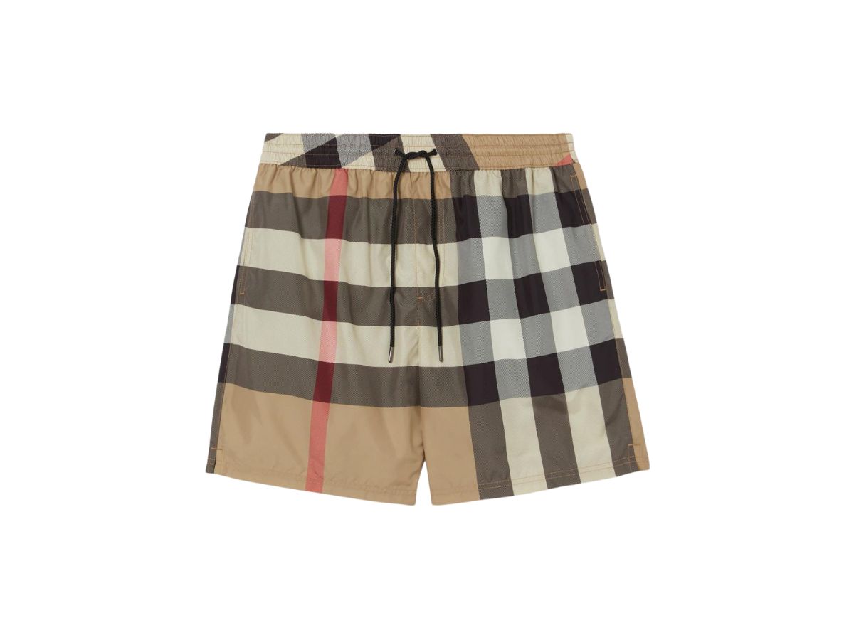 SASOM  apparel Burberry Exaggerated Check Drawcord Swim Shorts