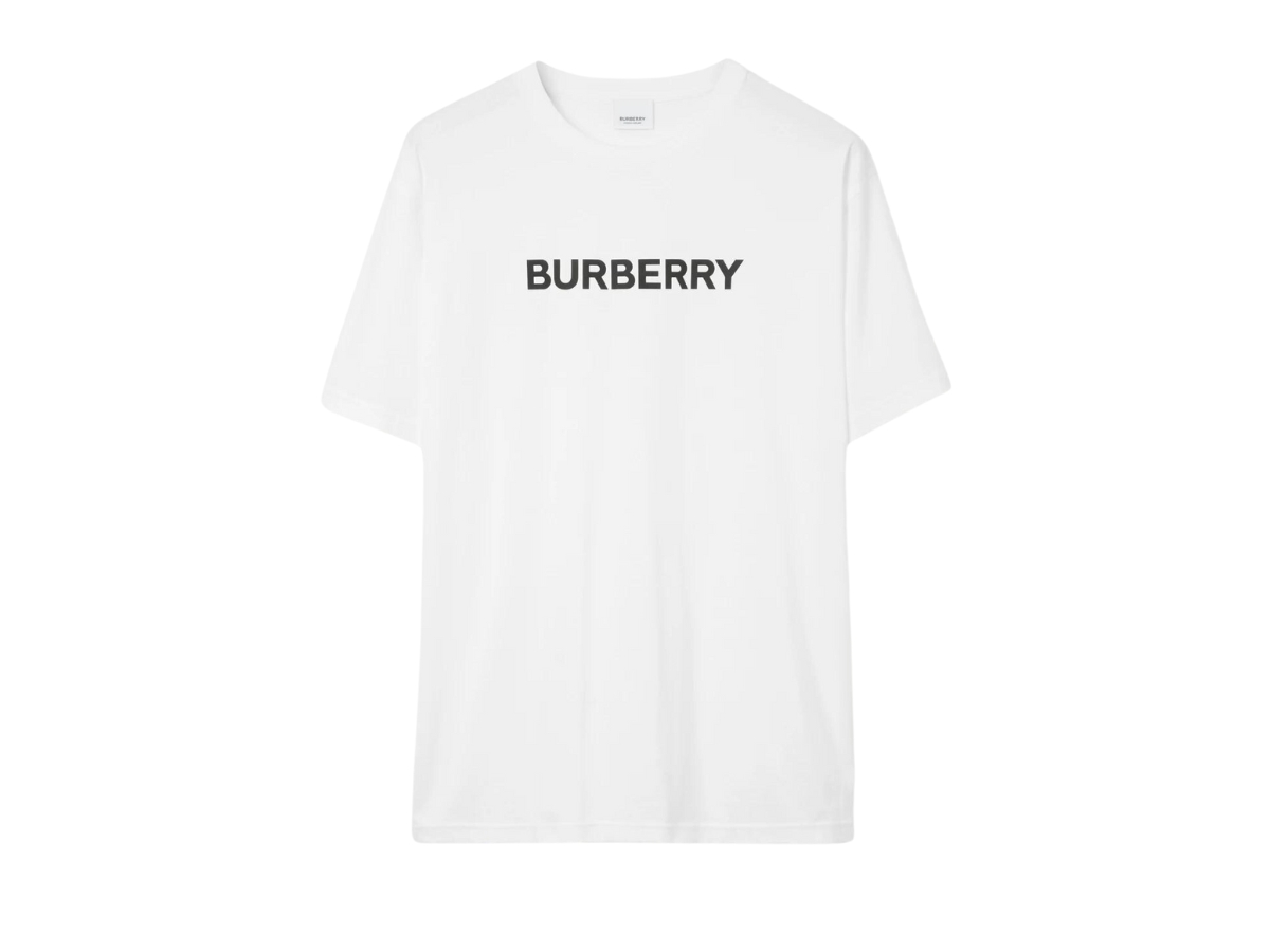 Burberry Logo Print Cotton Jersey T-Shirt White