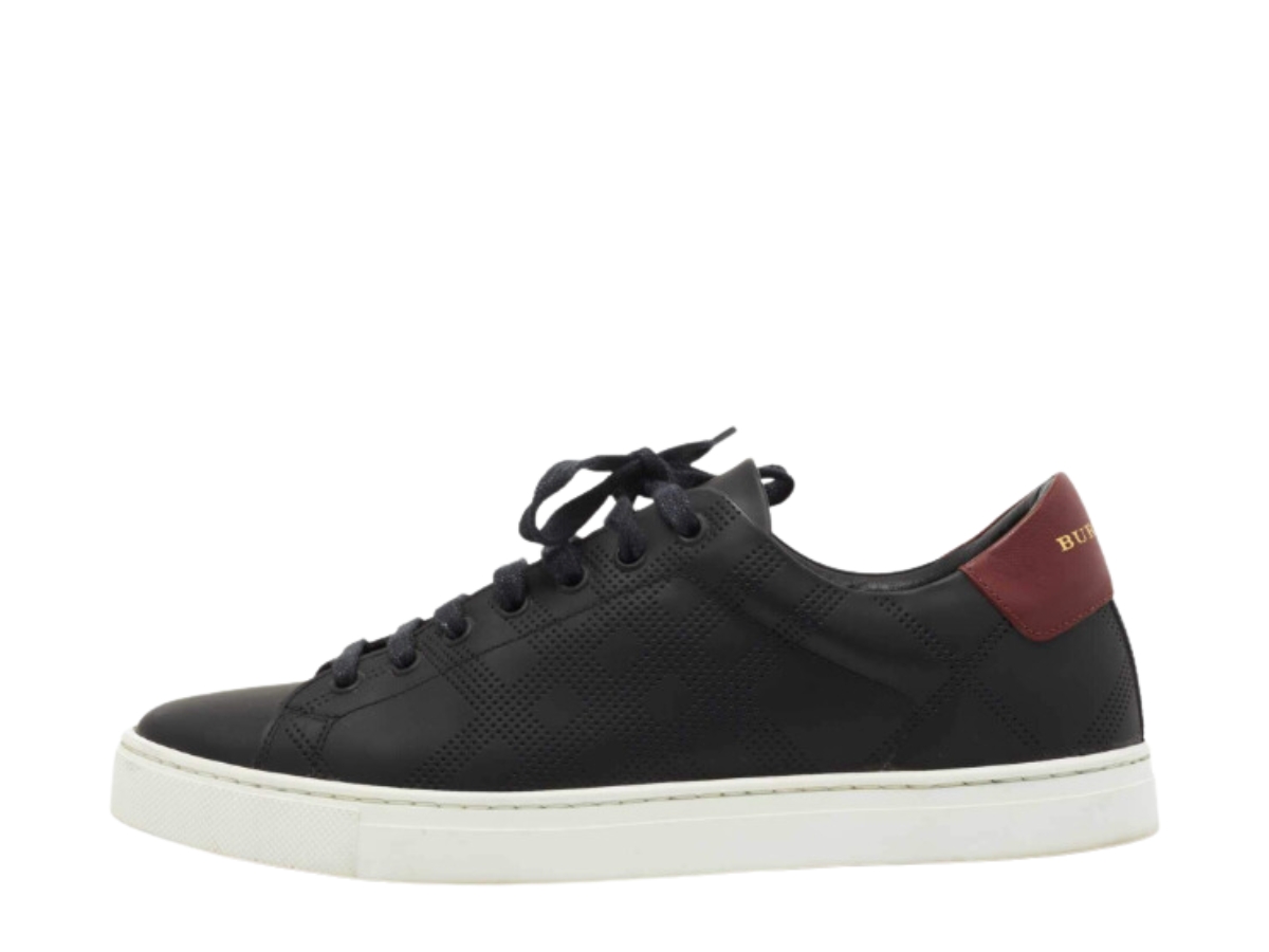 Burberry perforated shop check leather sneakers