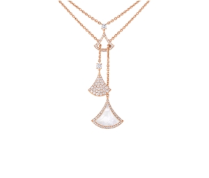 Buy Bvlgari Divas' Dream Necklace In Three Fan-Shaped Motifs Set With A Mother Of Pearl Insert And Pavé Diamonds at Sasom – Authentic and Ready to Ship