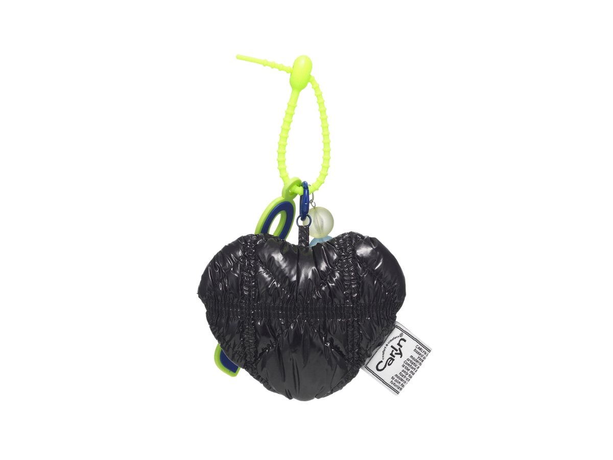 Buy Carlyn Cotton Heart Bag Charm In Nylon-PU Black | SASOM