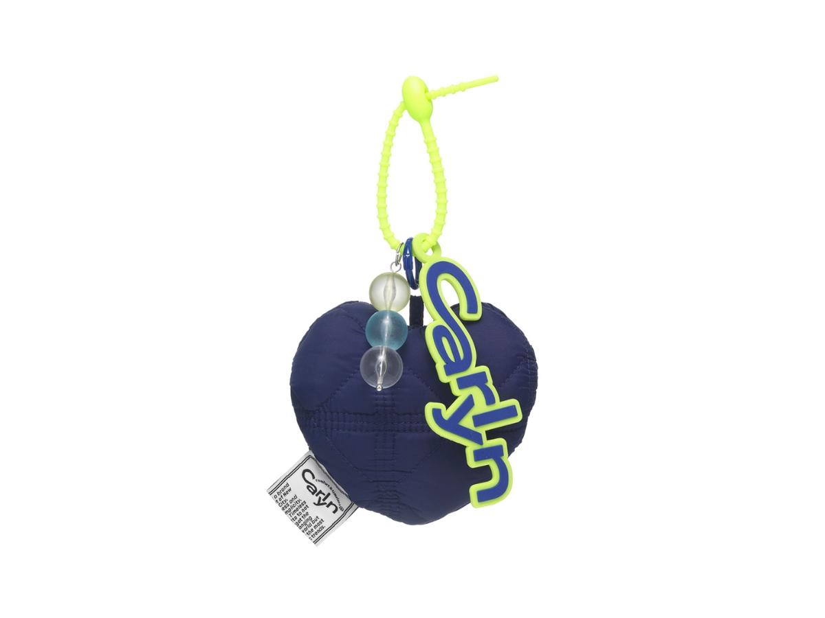 Buy Carlyn Cotton Heart Bag Charm In Nylon-PU Navy | SASOM