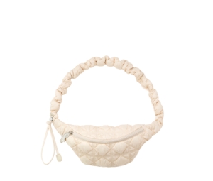 Carlyn Cozy Fanny In Nylon With Silver Hardware Ivory