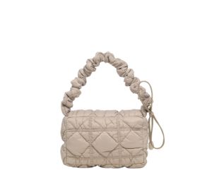 Carlyn Luke Bag In Nylon With Silver Hardware Taupe