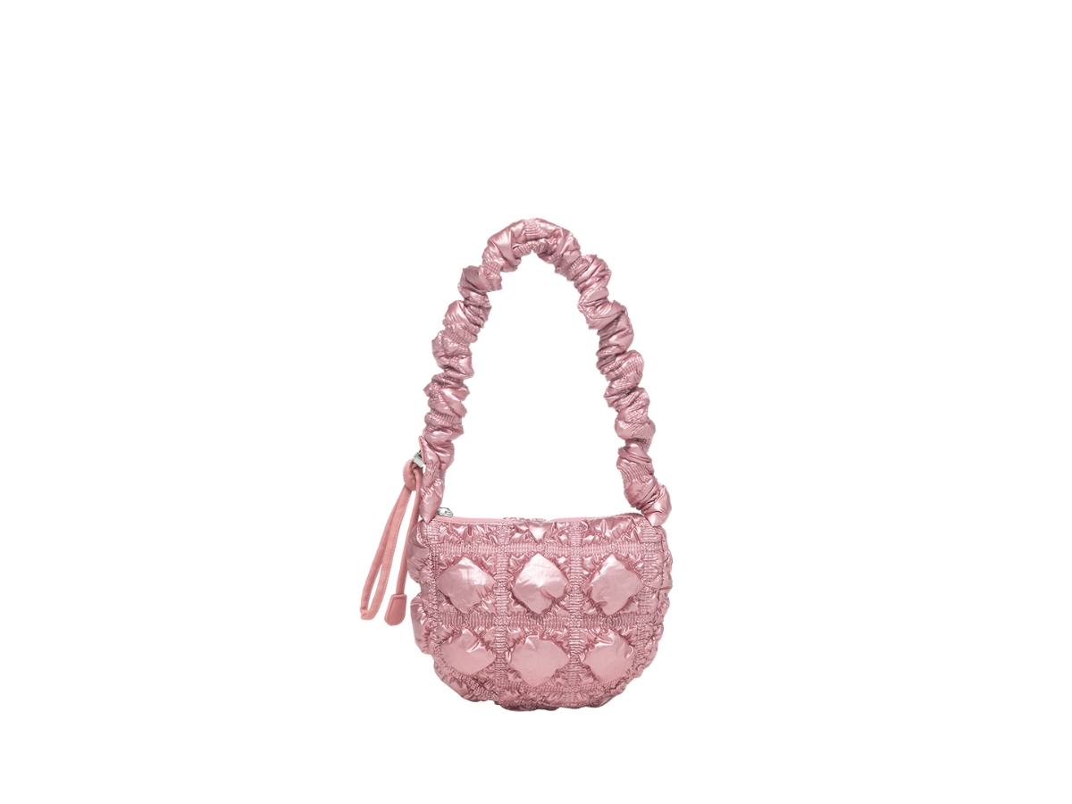 Sasom Carlyn Poing In Nylon Pu With Silver Hardware Rose Pink