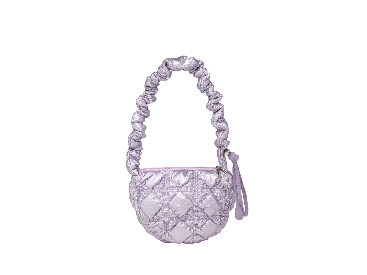Carlyn Poing In Nylon-PU With Silver Hardware Lavender Carlyn Poing In Nylon-PU With Silver Hardware Lavender