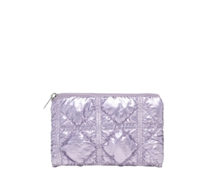 Carlyn Poing Pouch In Nylon-PU With Silver Hardware Lavender