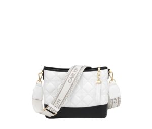 Carlyn Reen In Microfiber Leather With Gold Hardware Ivory