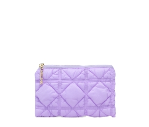 Carlyn Soft Pouch In Nylon With Gold Hardware Pastel Lilac