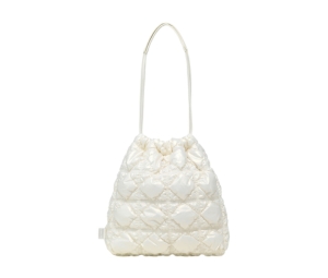 Carlyn Twee Soft In Nylon-PU With Silver Hardware Ivory