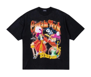 Carnival & Peter Pan Captain Hook Washed Ovs T-Shirt Black