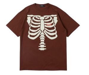 Carnival Fw22 Skeleton Oversized Washed T-Shirt Brown