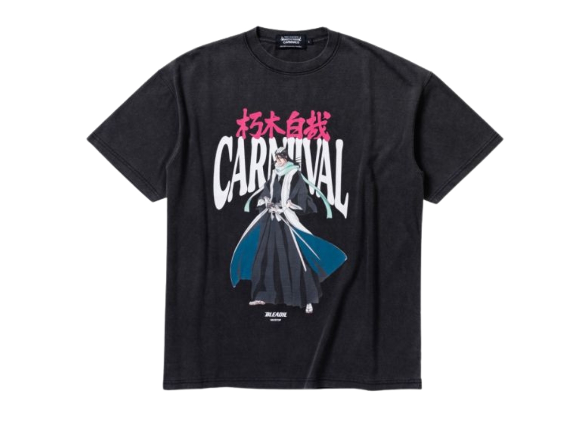 Carnival X Bleach Byakuya Oversized Washed T-Shirt Black