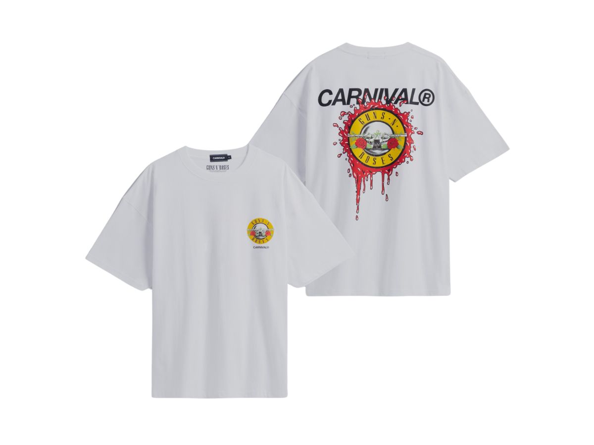 SASOM | เสื้อผ้า Carnival X Guns N Roses Bullet Ovs T-Shirt White เช็ค ...