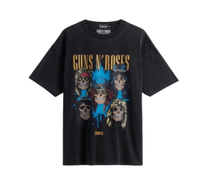 Carnival X Guns N Roses Cross Ovs Washed T-Shirt Black