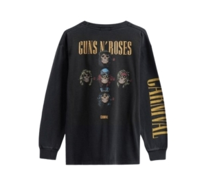 Carnival X Guns N Roses Cross Washed LS T-Shirt Black