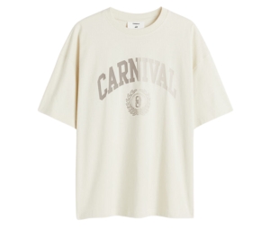 Carnival x H&M Oversized Fit Printed T-Shirt Cream