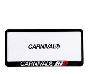 Carnival x Initial D License Plate Frame Black 2pcs