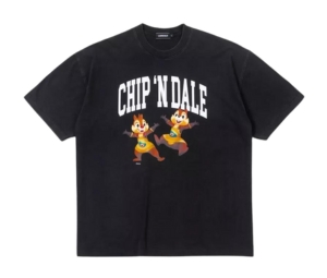 Carnival x Kingdom Hearts & Friends Chip 'n Dale Washed Oversized T-Shirt Black