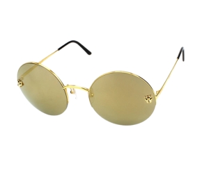 Cartier CT0022S-002 Sunglasses In Gold-Plate Frame With Gold Lenses
