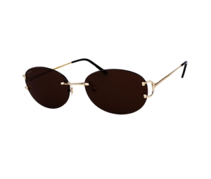 Cartier CT0029RS-002 Sunglasses In Yellow Gold Titanium Frame With Brown Lenses