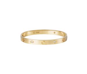 Cartier Love Bracelet With 4 Diamonds In Yellow Gold