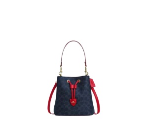 Buy Coach Rowan Bucket Bag Denim Bold Red at Sasom – Authentic and Ready to Ship