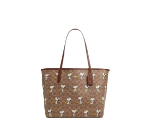 Buy Coach X Peanuts City Tote Bag In Signature Canvas With Snoopy Print Im at Sasom – Authentic and Ready to Ship