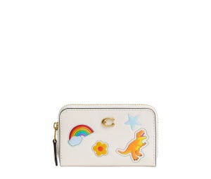 Buy Coach Essential Small Zip Around Card Case With Sticker Print Brass Chalk at Sasom – Authentic and Ready to Ship