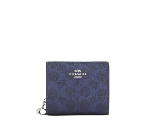 Buy Coach Snap Wallet In Signature Canvas Blue Navy at Sasom – Authentic and Ready to Ship